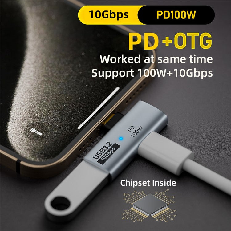 UC-035-PD 10Gbps Type-C to USB 3.0 Female OTG 100W PD Power Adapter for Laptop Tablet Phone