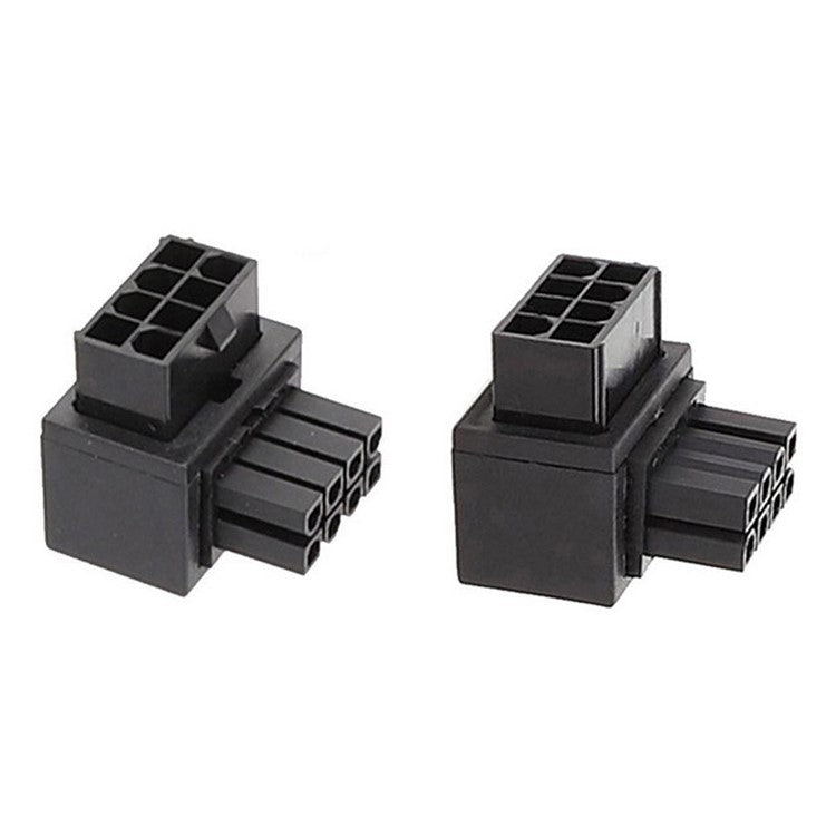 PW-054 2Pcs / Set ATX 8P EPS Male to Female 90 Degree Up+Down Angled Power Adapter for CPU 12V