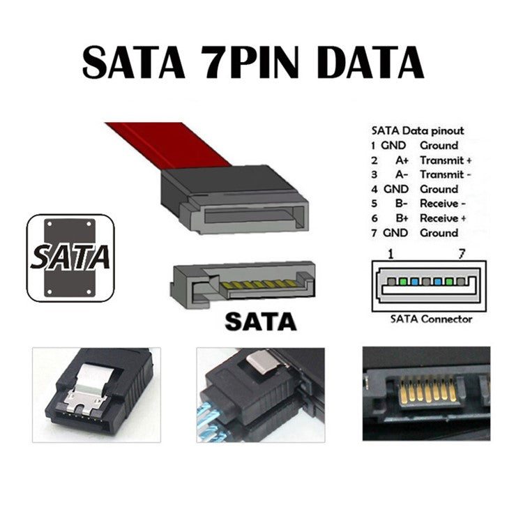 SA-082 2Pcs / Set SATA 7Pin Male to ESATA Female & External ESATA to SATA Adapter Extender for SSD Disk