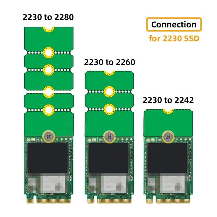 EP-031 2Pcs / Set M2 NGFF NVME M.2 Extended Adapter Transfer 2230 2242 2260 2280 Change to Long Size SSD