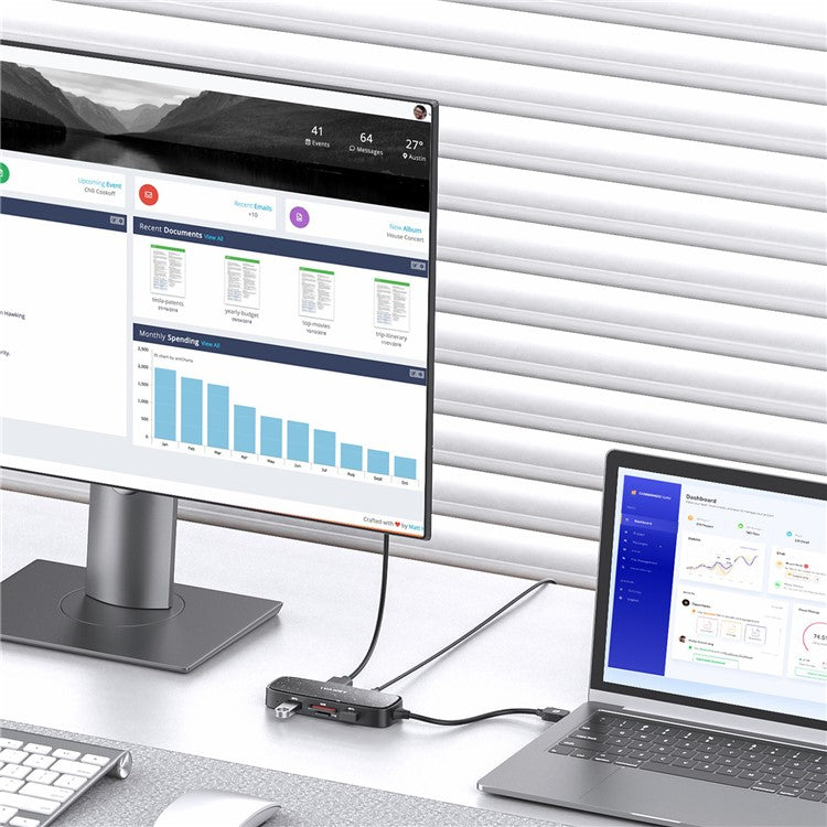 IVANKY VCA03 Type-C Hub Adapter to PD+3xUSB 3.0+HD 4K Output+2 Card Reader Slots