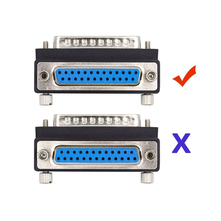 DB-008-UP DB-25PIN Up 90-Degree Angled DSUB Parallel LPT AES / EBU 25-Pin Male Screw to Female Nut Adapter