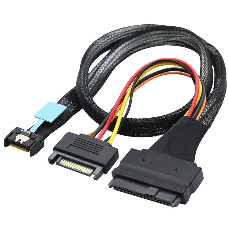 SF-081 MCIO 4x Mini Cool Edge IO to U.2 SFF-8639 NVME PCIe PCI-Express Cable for Mainboard SSD