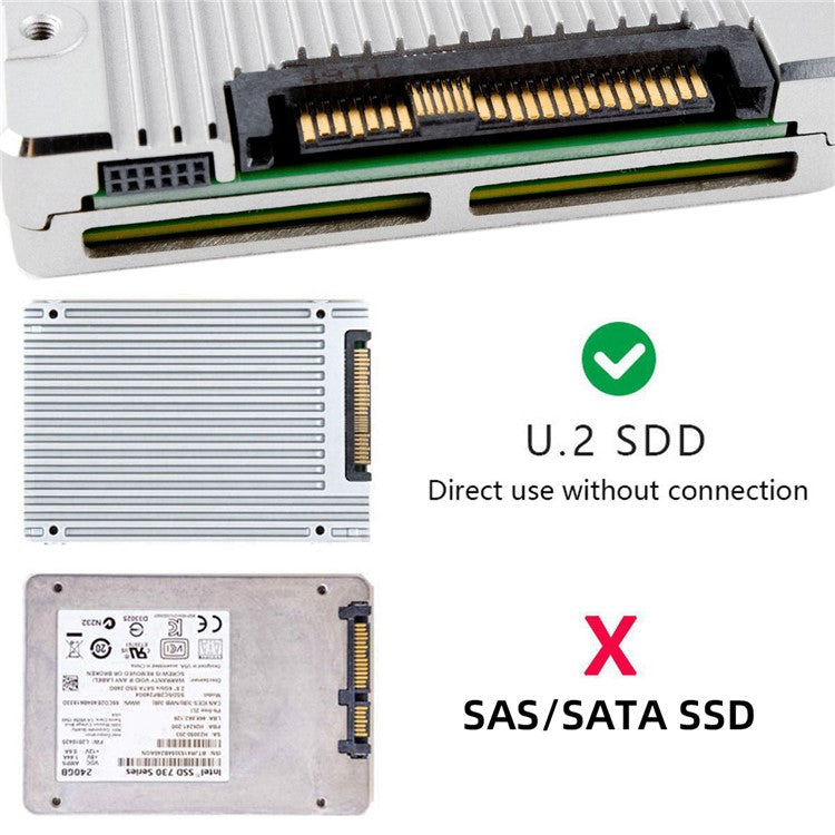 SF-081 MCIO 4x Mini Cool Edge IO to U.2 SFF-8639 NVME PCIe PCI-Express Cable for Mainboard SSD