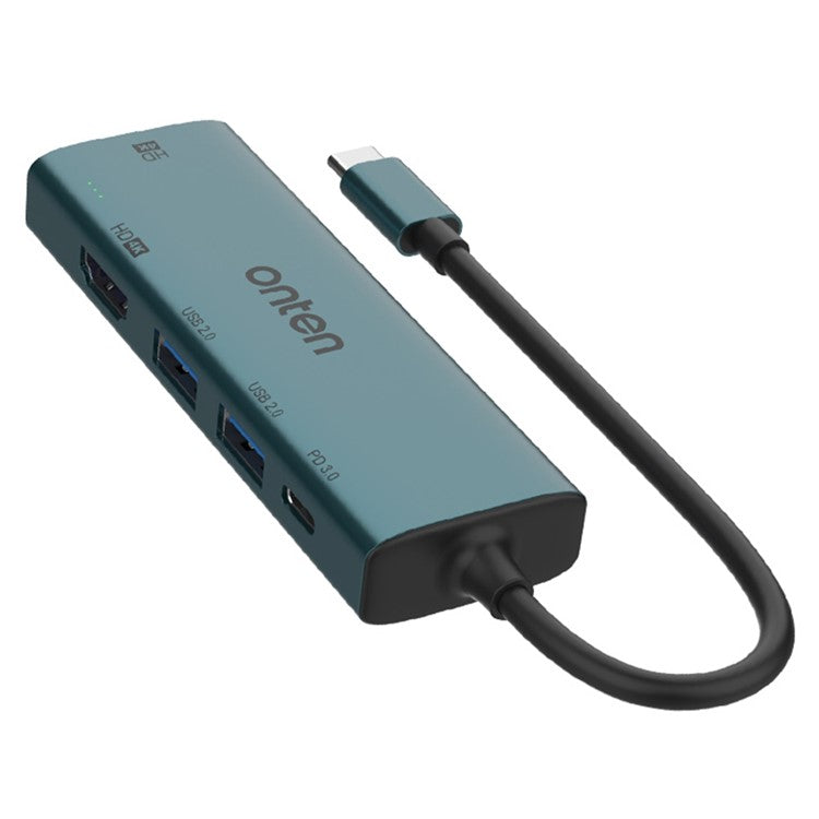 ONTEN UC126 5-in-1 Type-C to Dual HDMI+2xUSB2.0+PD3.0 USB Hub Docking Station