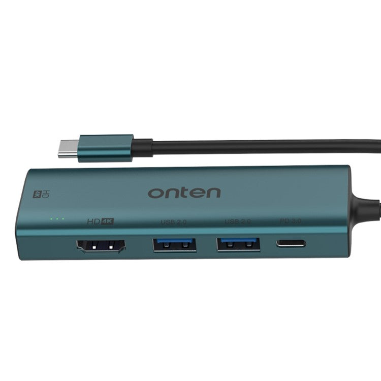 ONTEN UC126 5-in-1 Type-C to Dual HDMI+2xUSB2.0+PD3.0 USB Hub Docking Station