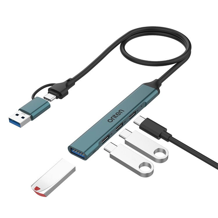 ONTEN UCA9703 USB 3.0+Type-C to 3xType-C+USB Adapter Aluminum Alloy USB Hub