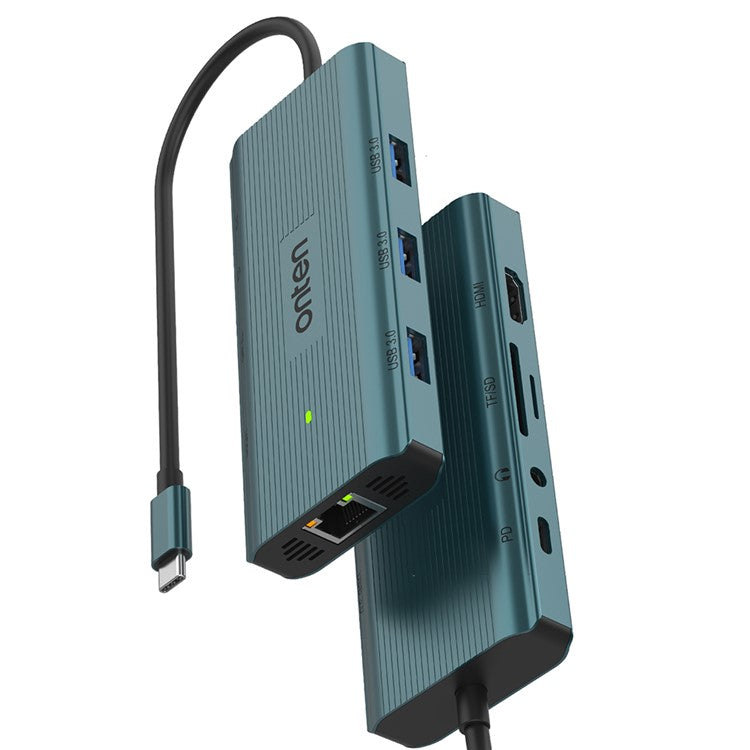 ONTEN UC961 9-in-1 Type-C to USB3.0*3+HD+SD+TF+Jack+PD 3.0+RJ45 USB Hub Docking Station