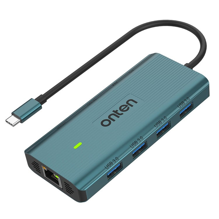 ONTEN UC962 10-in-1 Type-C to USB3.0*4+HD+SD+TF+Jack+PD 3.0+RJ45 USB Hub Docking Station