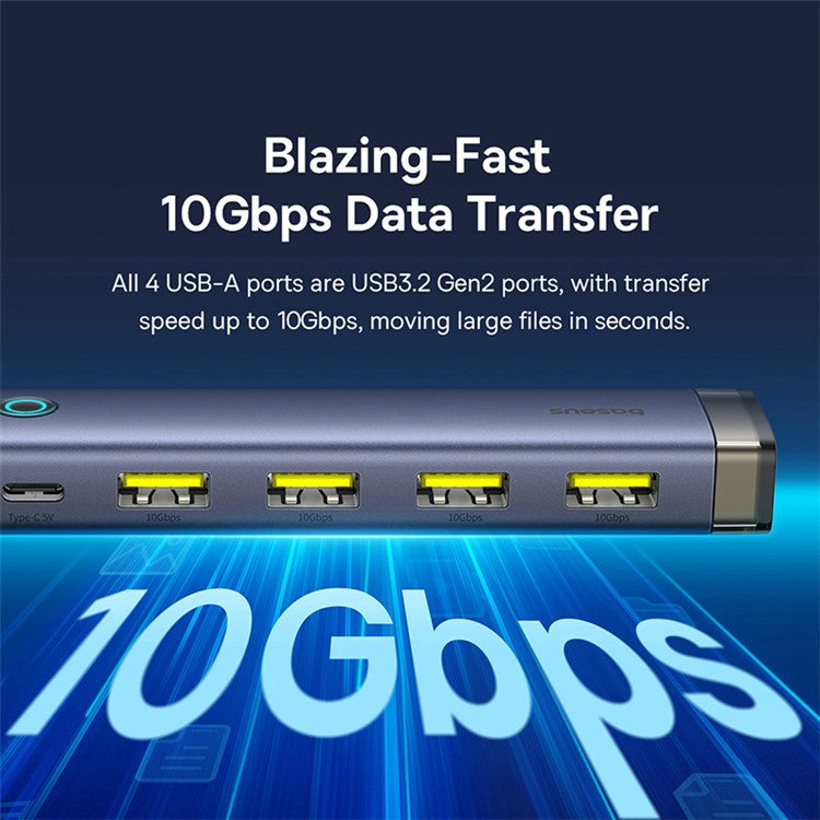 BASEUS HUB AIR 4-In-1 USB+Type-C Adapter Hub to 4xUSB 3.1+Type-C 5V Power Supply
