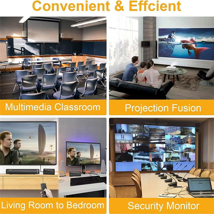 OZD13D14 150m Ethernet Cable HD KVM Extender (1 Transmitter+1 Receiver) - EU Plug