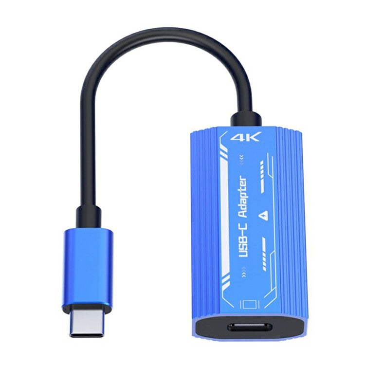 V278A 4K 60HZ Aluminum Alloy Type-C to PD+Type-C Converter Video Adapter Cable