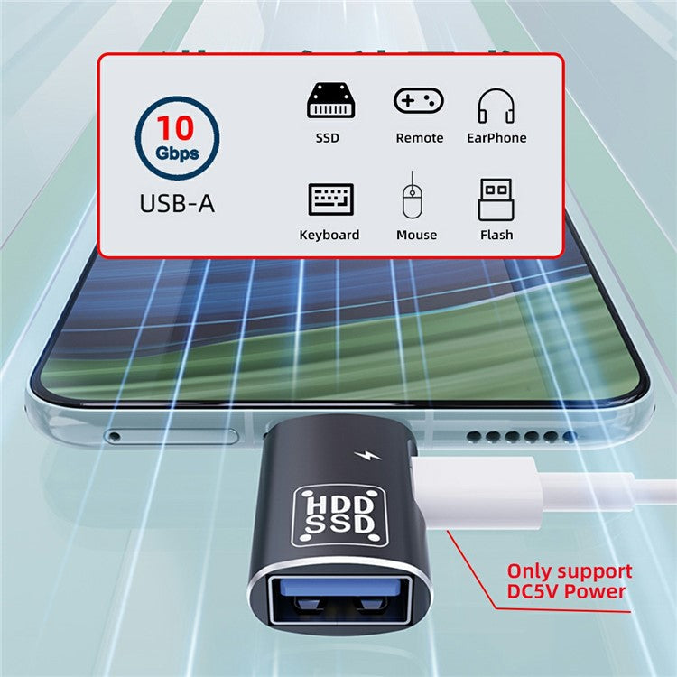 UC-035-AC 10Gbps Type-C to USB 3.0 Female OTG DC 5V Power Adapter for Tablet Phone