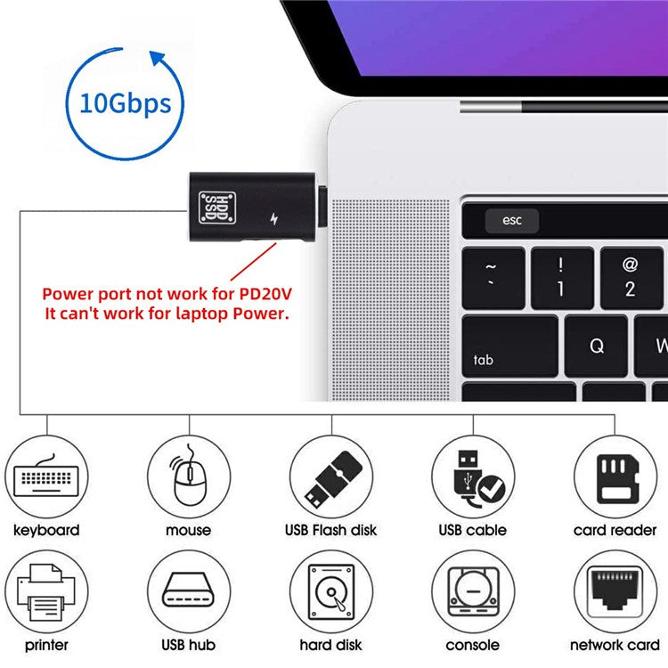 UC-035-AC 10Gbps Type-C to USB 3.0 Female OTG DC 5V Power Adapter for Tablet Phone