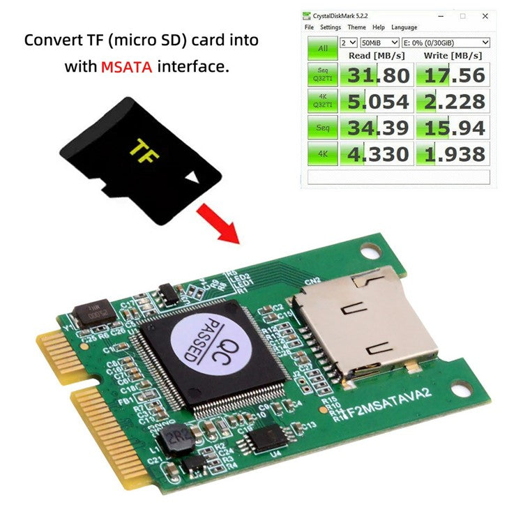 EP-041-3050MM 30x50mm MSATA to T-Flash TF Card Reader Adapter Board for Industrial Mobile SSD