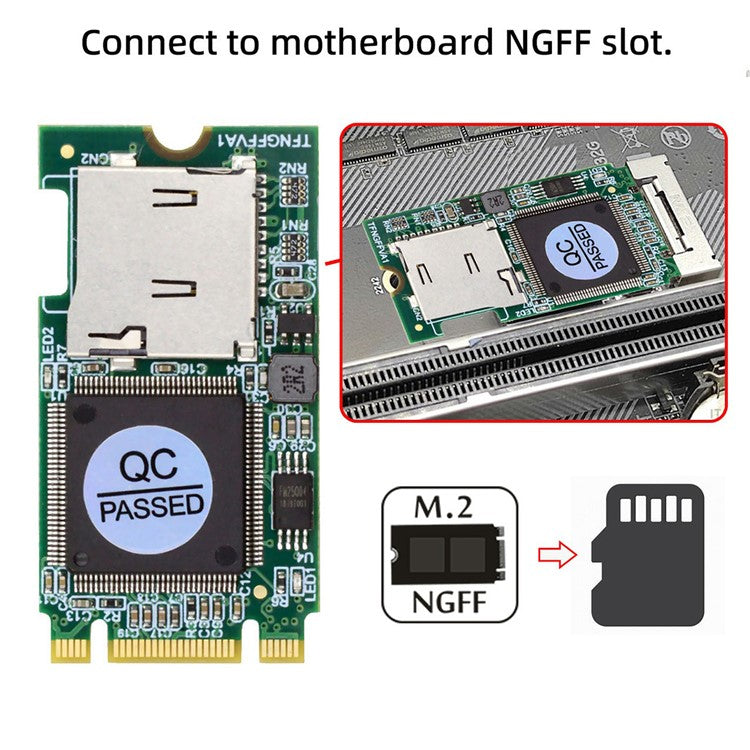 EP-041-2242MM 22x42mm M2 NGFF B-Key to T-Flash TF Card Reader B+M Key Adapter Board for Industrial Mobile SSD