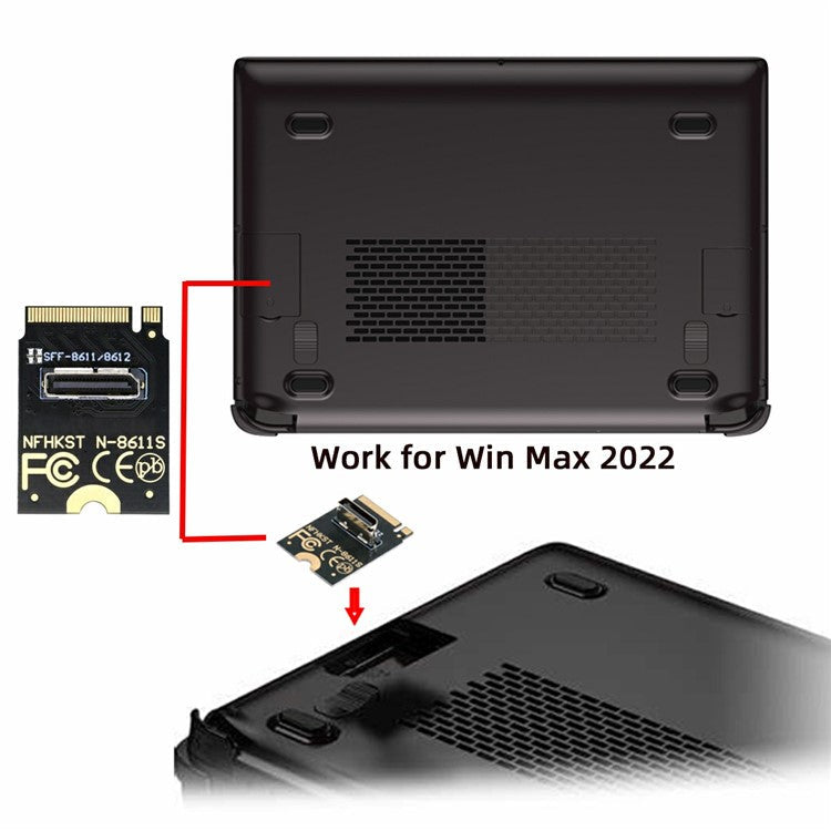 SF-023-2230MM 2230 PCI-E4.0 M.2 M-key to OCuLink SFF-8612 SFF-8611 Vertical Host Adapter for NVME U.2 SSD eGPU