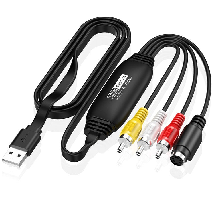 HW-1406B Audio Video RCA Capture Card USB to 4 Channel RCA Converter Support DVD / VCR / TV Box