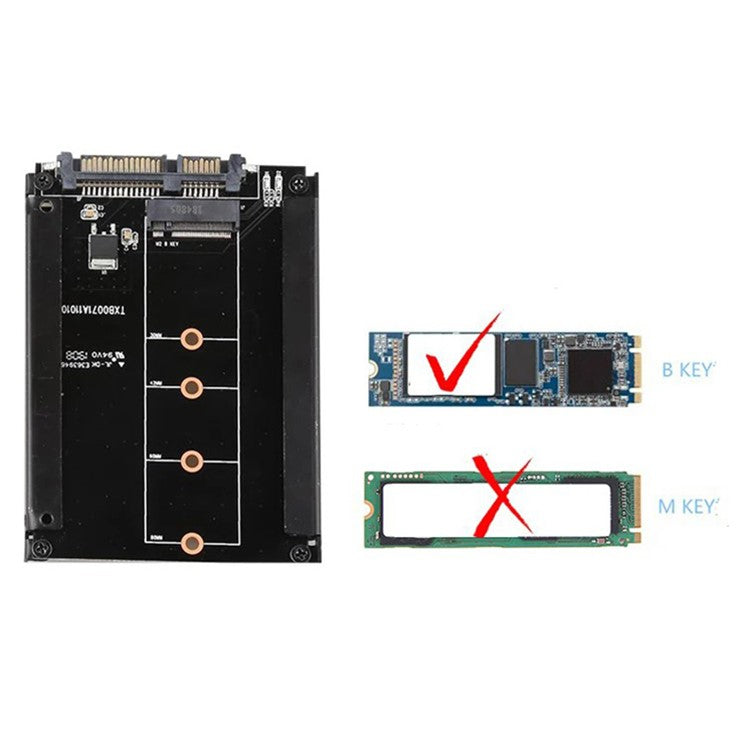 TXB007 M.2 NGFF to SATA 3.0 Adapter Card B Key 2.5-Inch SSD Converter