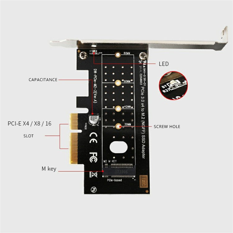 TXB043 M KEY NGFF SSD Adapter Card NVME M.2 to PIC-E 3.0 X4 High Speed Expansion Card