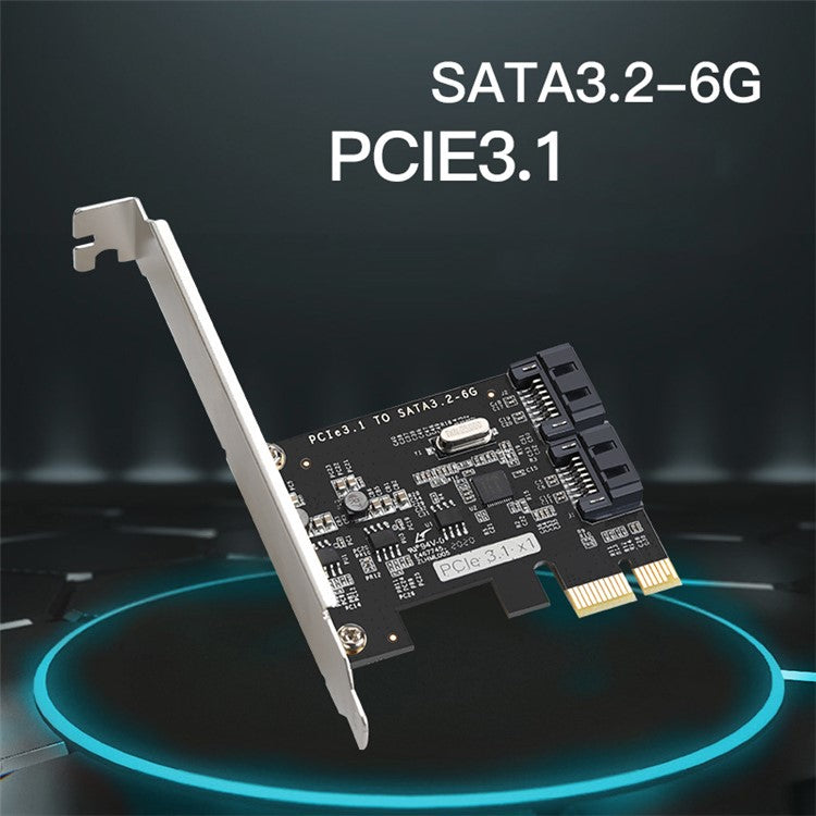 TXB116 SATA Hard Drive Expansion Card PCI-E 3.1 to 2-port SATA 3.2 6Gbps Adapter Card (Chip: JMB582)