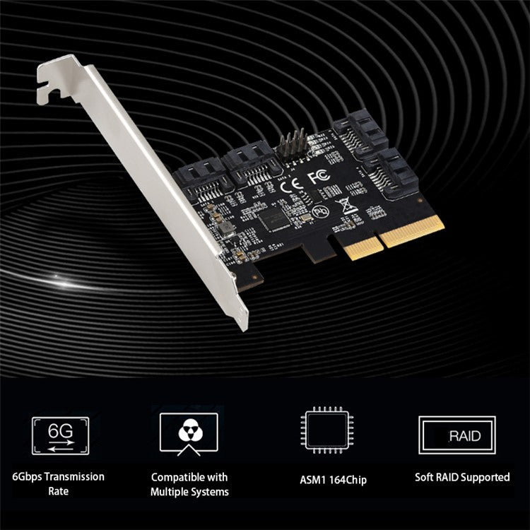 TXB170 PCIE to SATA Bootable SSD Solid State Drive Adapter Card PCIE X4 to 4-port SATA3.0 Expansion Card