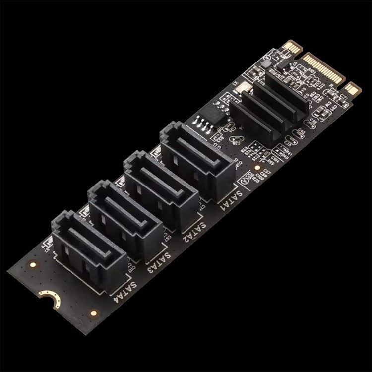TXB184 Key-M Key-B M.2 NVME Adapter Card PCI-E 3.0 to 4-port SATA3.0 Expansion Card