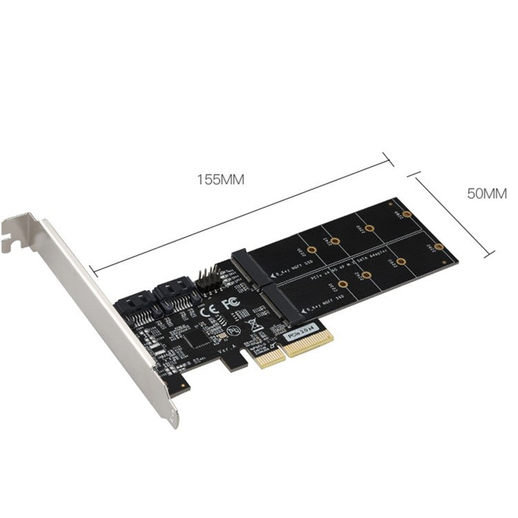 TXB120 2x SATA3.0 Adapter Card PCIE3.0 X4 to 2-port M.2 (B-Key) Expansion Card