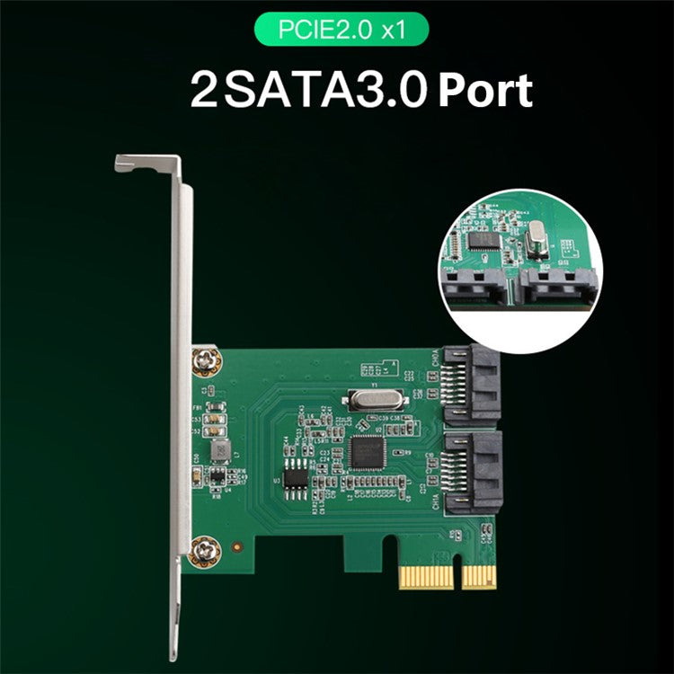 TXB169 AMS1016 Chip Adapter Card Pcie 2.0 X1 to 2-port SATA3.0 Hard Drive Expansion Card