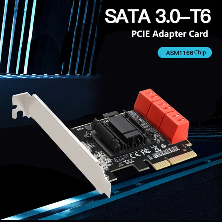 TXB113 PCIE to 6-port SATA3.0 6Gbps Expansion Adapter Card for MAC / Windows / Synology / Linux