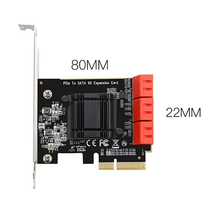 TXB113 PCIE to 6-port SATA3.0 6Gbps Expansion Adapter Card for MAC / Windows / Synology / Linux