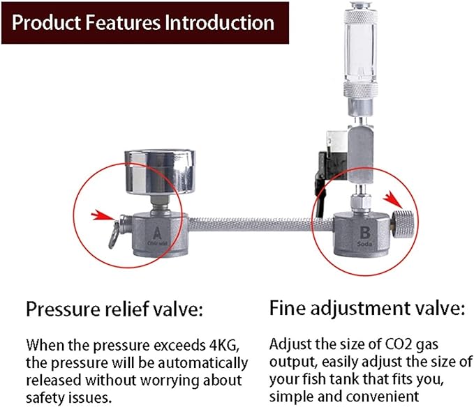 Aquarium DIY CO2 Reactor Generator System Kit For Aquarium Tank Co2 Regulator Diffuser Solenoid