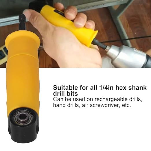 Yellow 90-Degree Extended Cornered Yellow Turn Bulb Shell With Right-Angle Screwdriver Driver Turning Joint