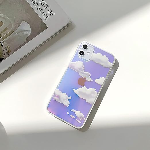 Uniqkart Korean Style Laser White Cloud iPhone 13 Pro Max Mobile Phone Case