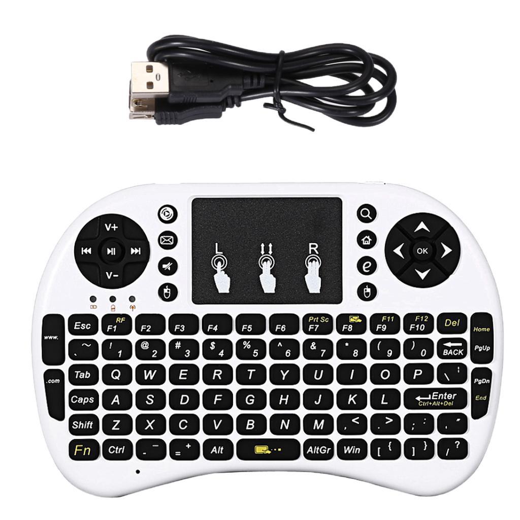 2.4GHz Mini Wireless QWERTY Keyboard Touchpad Handheld English Version White