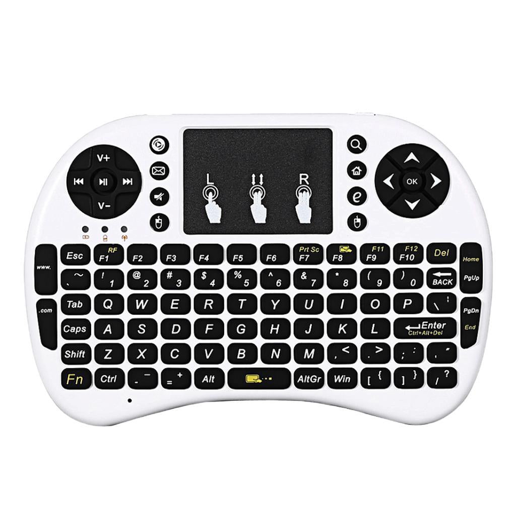2.4GHz Mini Wireless QWERTY Keyboard Touchpad Handheld English Version White