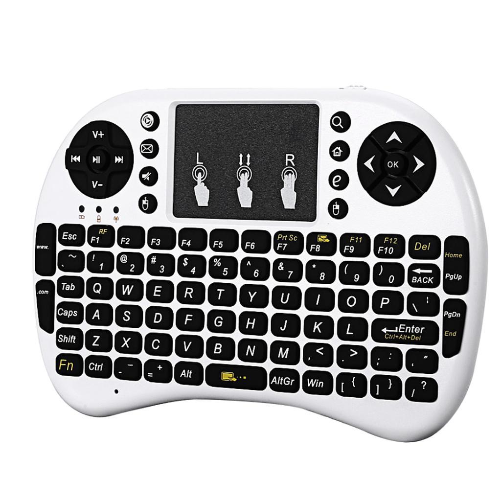 2.4GHz Mini Wireless QWERTY Keyboard Touchpad Handheld English Version White