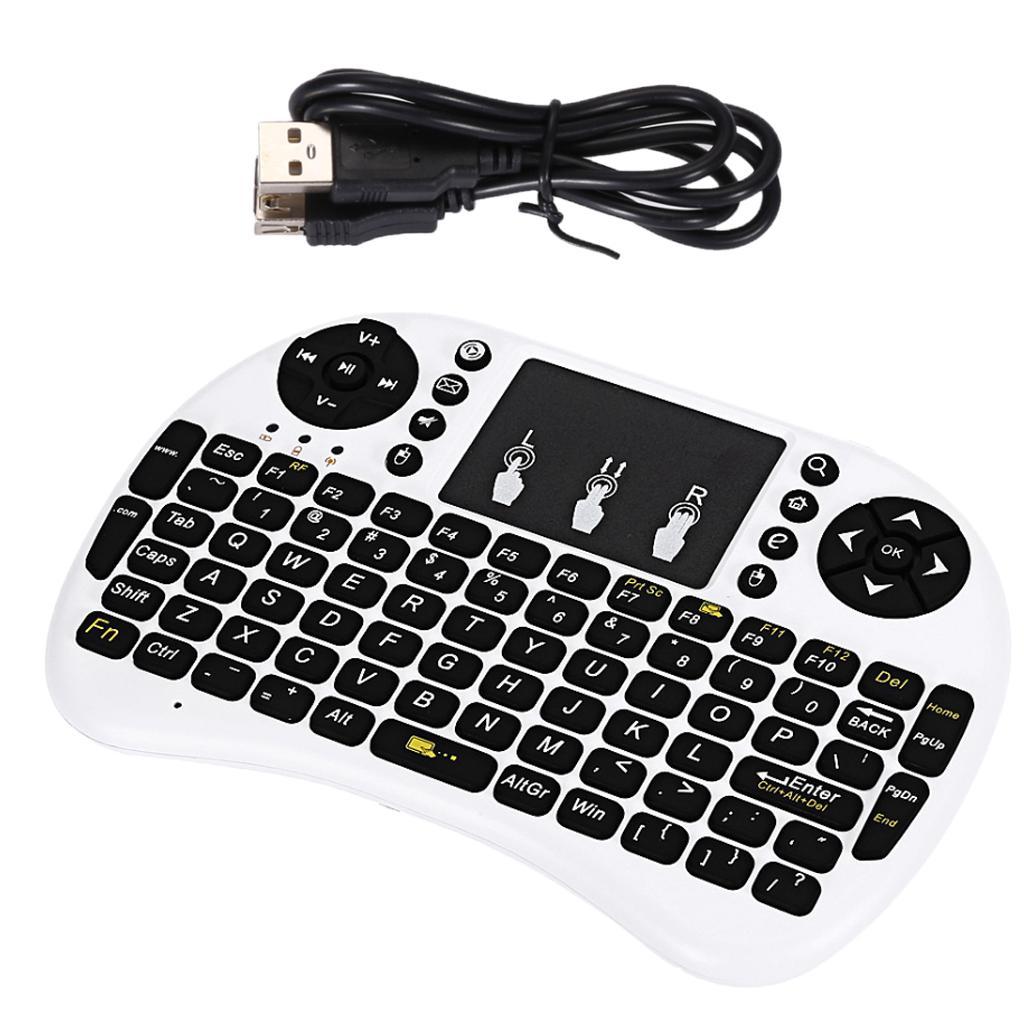 2.4GHz Mini Wireless QWERTY Keyboard Touchpad Handheld English Version White