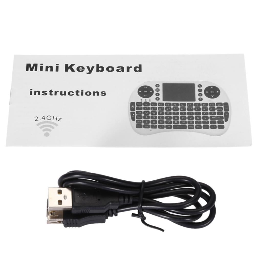 2.4GHz Mini Wireless QWERTY Keyboard Touchpad Handheld English Version White
