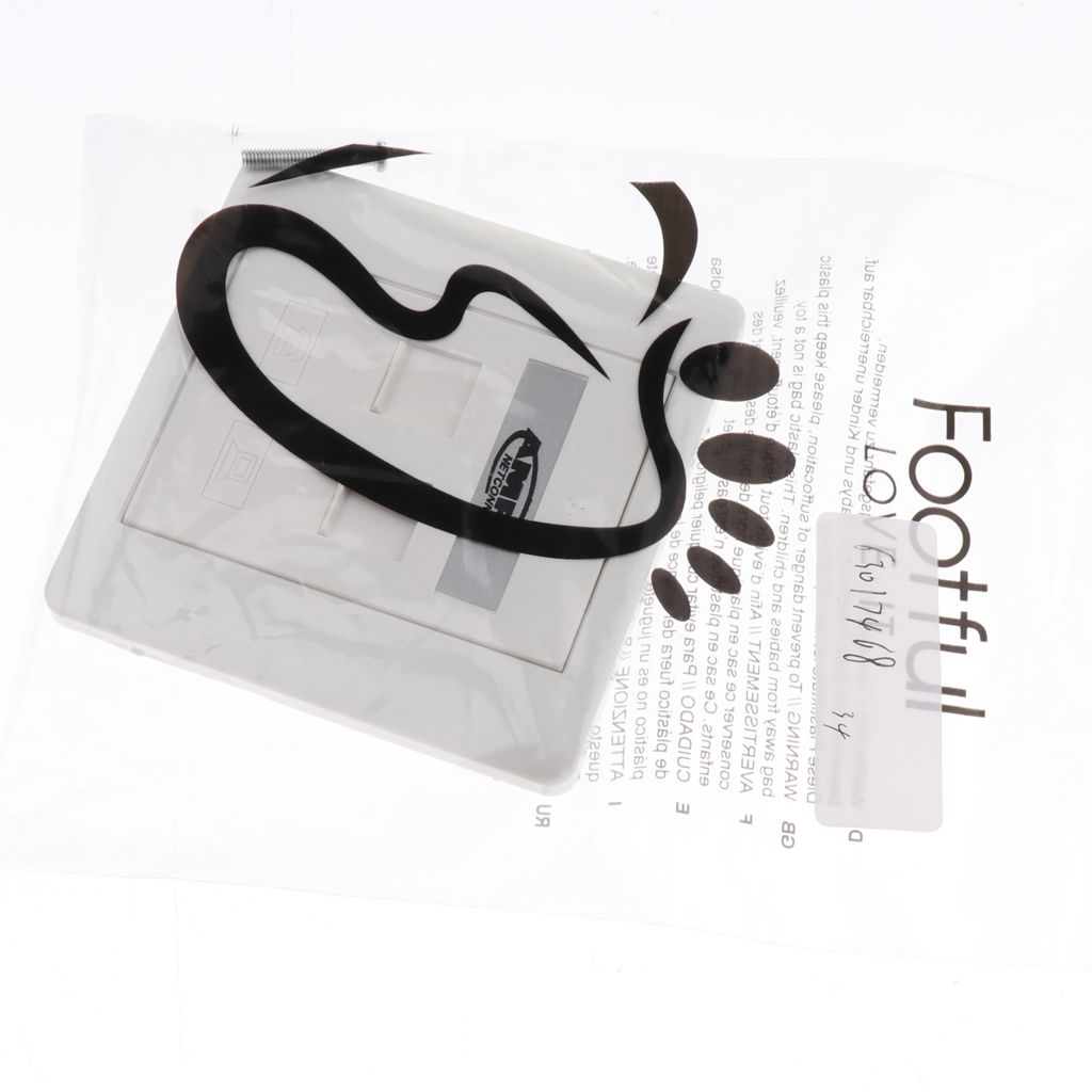 Quad Data Wall Outlet Face Plate 2 Port RJ45/RJ11 Ethernet Network Socket