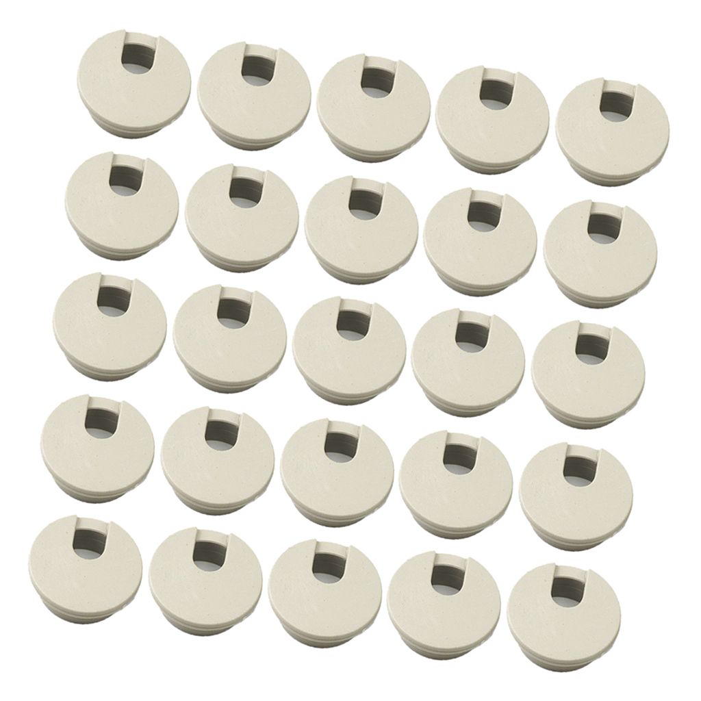 20x Computer Desk Table Grommet Cable Port Round Wire Hole Cover 35mm White