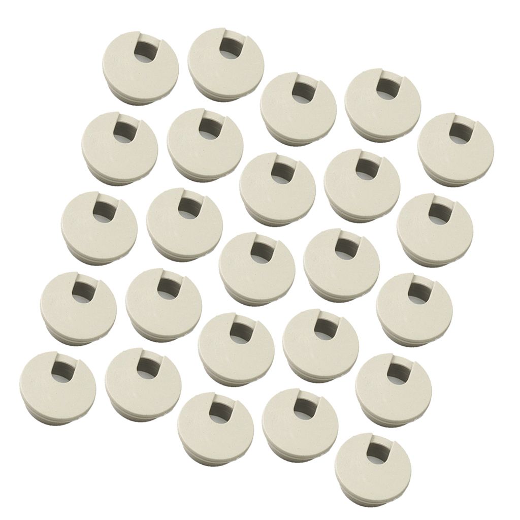 20x Computer Desk Table Grommet Cable Port Round Wire Hole Cover 35mm White