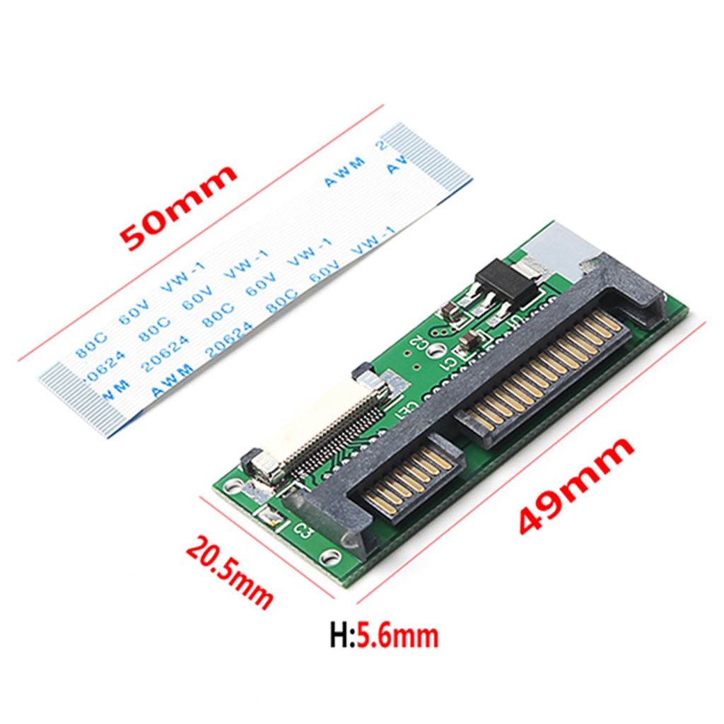 1.8" 24PIN LIF/ZIF CE SSD HDD to 2.5'' 7+15 (22)Pin SATA Adapter Converter
