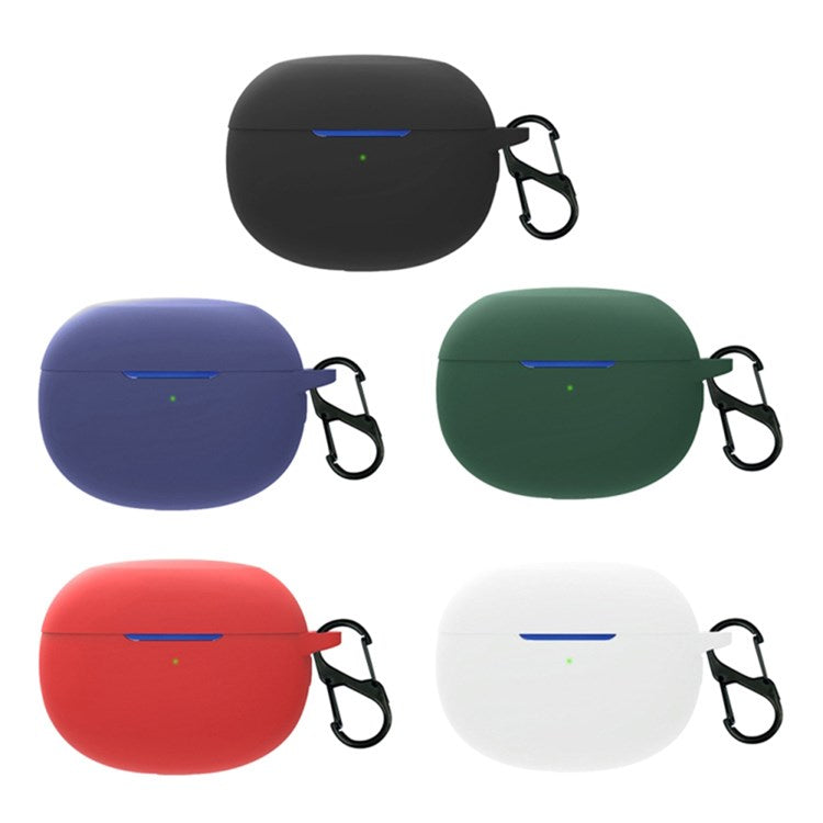 For Realme Buds Air 3 Bluetooth Earphone Charging Case Drop-proof Shell Soft Silicone Cover with Hanging Buckle - White