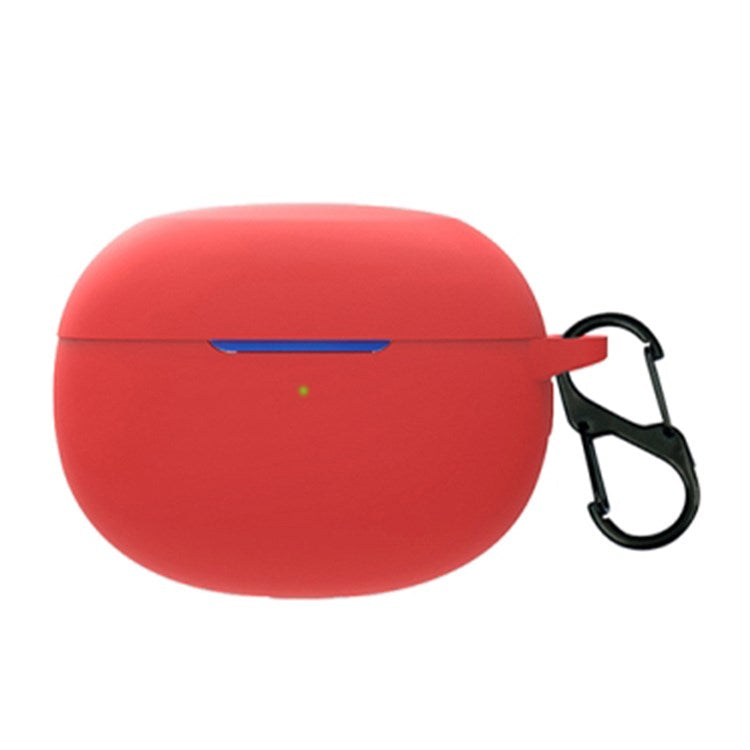 For Realme Buds Air 3 Bluetooth Earphone Charging Case Drop-proof Shell Soft Silicone Cover with Hanging Buckle - Red