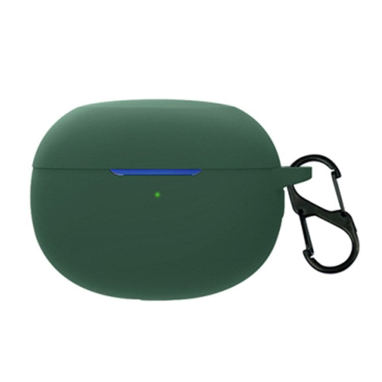 For Realme Buds Air 3 Bluetooth Earphone Charging Case Drop-proof Shell Soft Silicone Cover with Hanging Buckle - Green