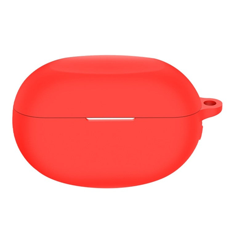 For Realme Buds Air 5 Pro Silicone Cover Case TWS Bluetooth Earphone Charging Bin Sleeve with Buckle - Red