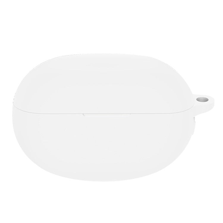 For Realme Buds Air 5 Pro Silicone Cover Case TWS Bluetooth Earphone Charging Bin Sleeve with Buckle - White