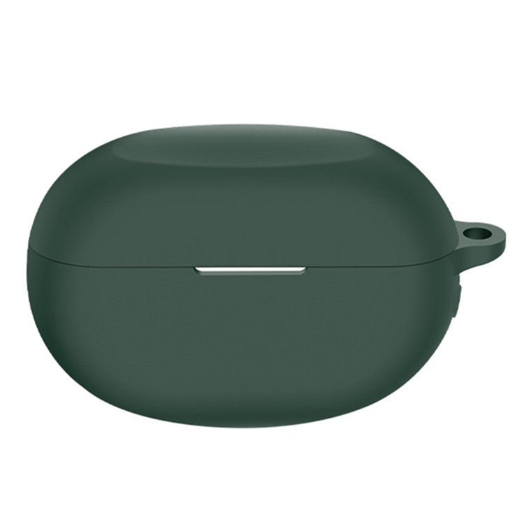 For Realme Buds Air 5 Pro Silicone Cover Case TWS Bluetooth Earphone Charging Bin Sleeve with Buckle - Green