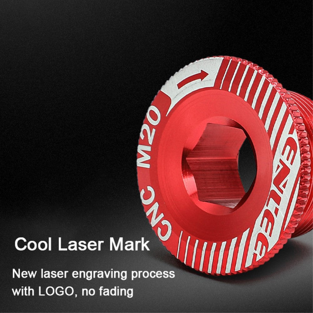 1pc M20 Bike Bicycle MTB Mountain Bike Crank Bolt Hollow Fixing Crank Arm Bolt Cap Screw Aluminum Alloy -20mm (Red)